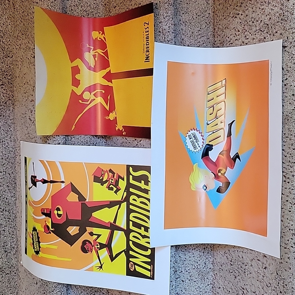 Disney Pixar Incredibles set of 3 posters